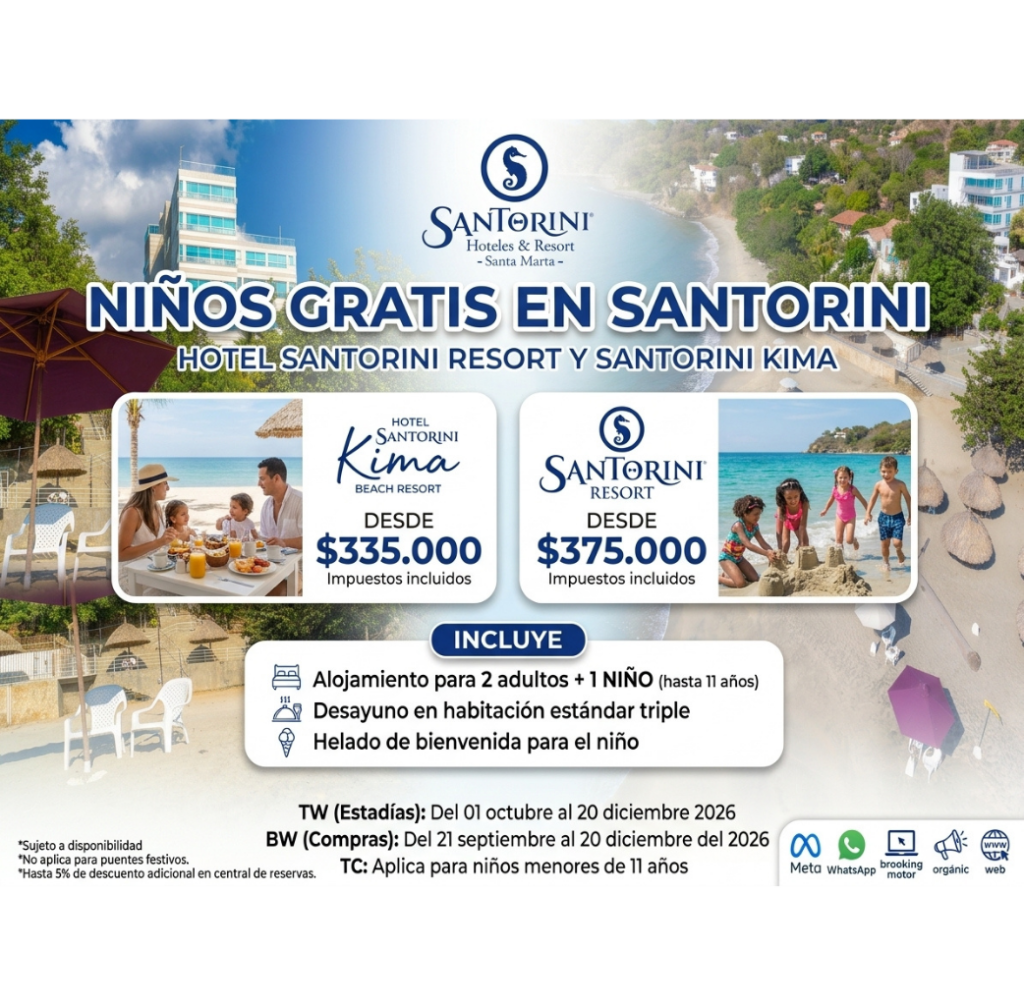 Niños gratis en Hoteles Santorini